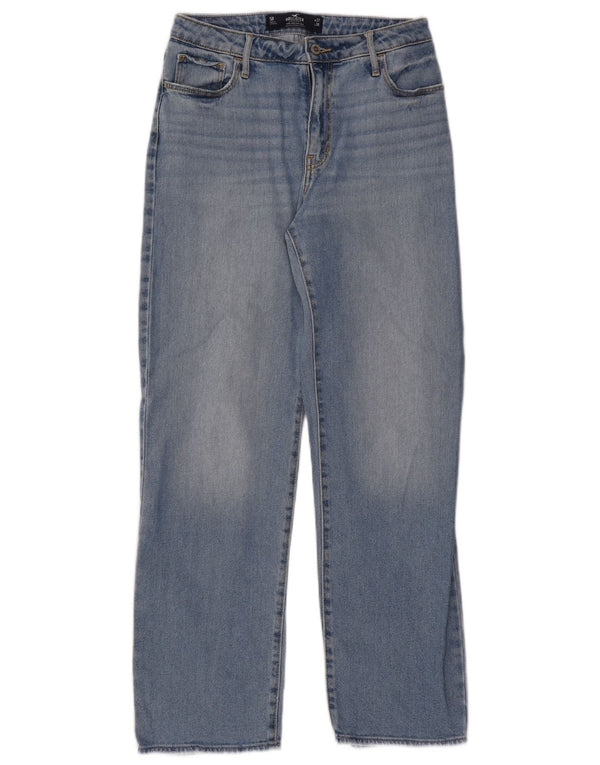 Jeans dritti a vita alta Hollister Dad da donna US 5 piccoli W27 L30 blu