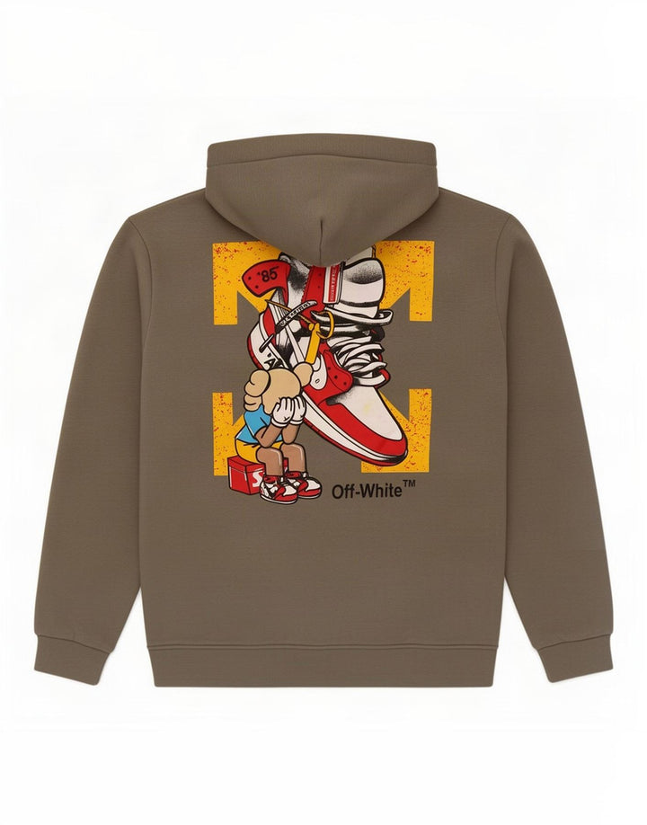 Maglione con cappuccio grafico da uomo Off-White 2XL Cachi