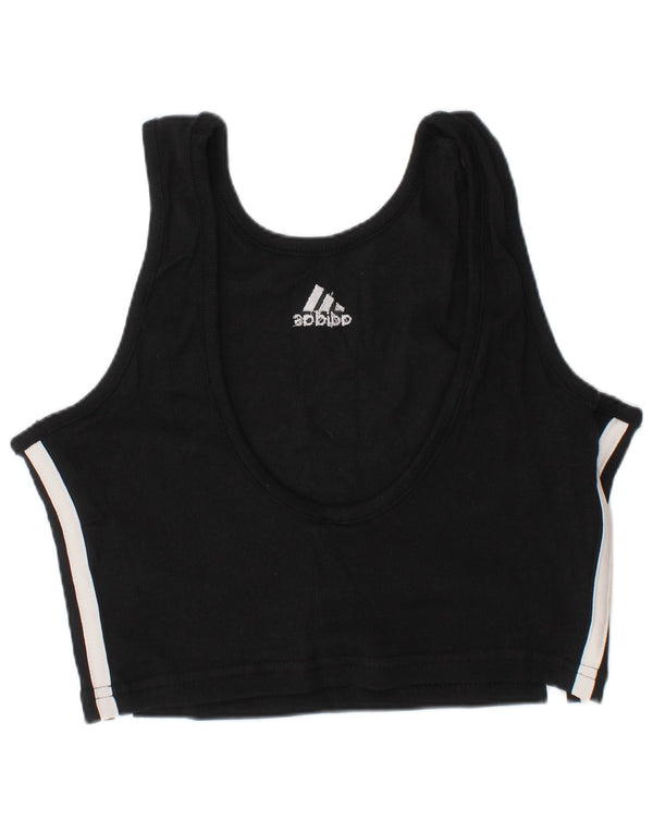 Reggiseno sportivo Adidas da donna Top UK 8/10 Small Black Striped Cotton Sports