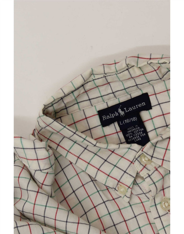 Camicia Ralph Lauren da ragazzo 15-16 anni in cotone a quadri bianchi grandi