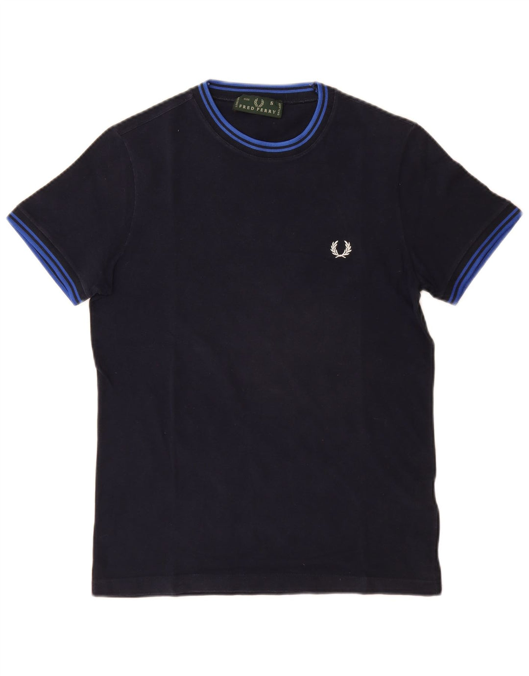 FRED PERRY T-shirt da uomo Top piccola in cotone blu navy
