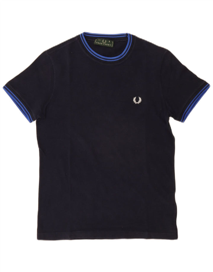 FRED PERRY T-shirt da uomo Top piccola in cotone blu navy