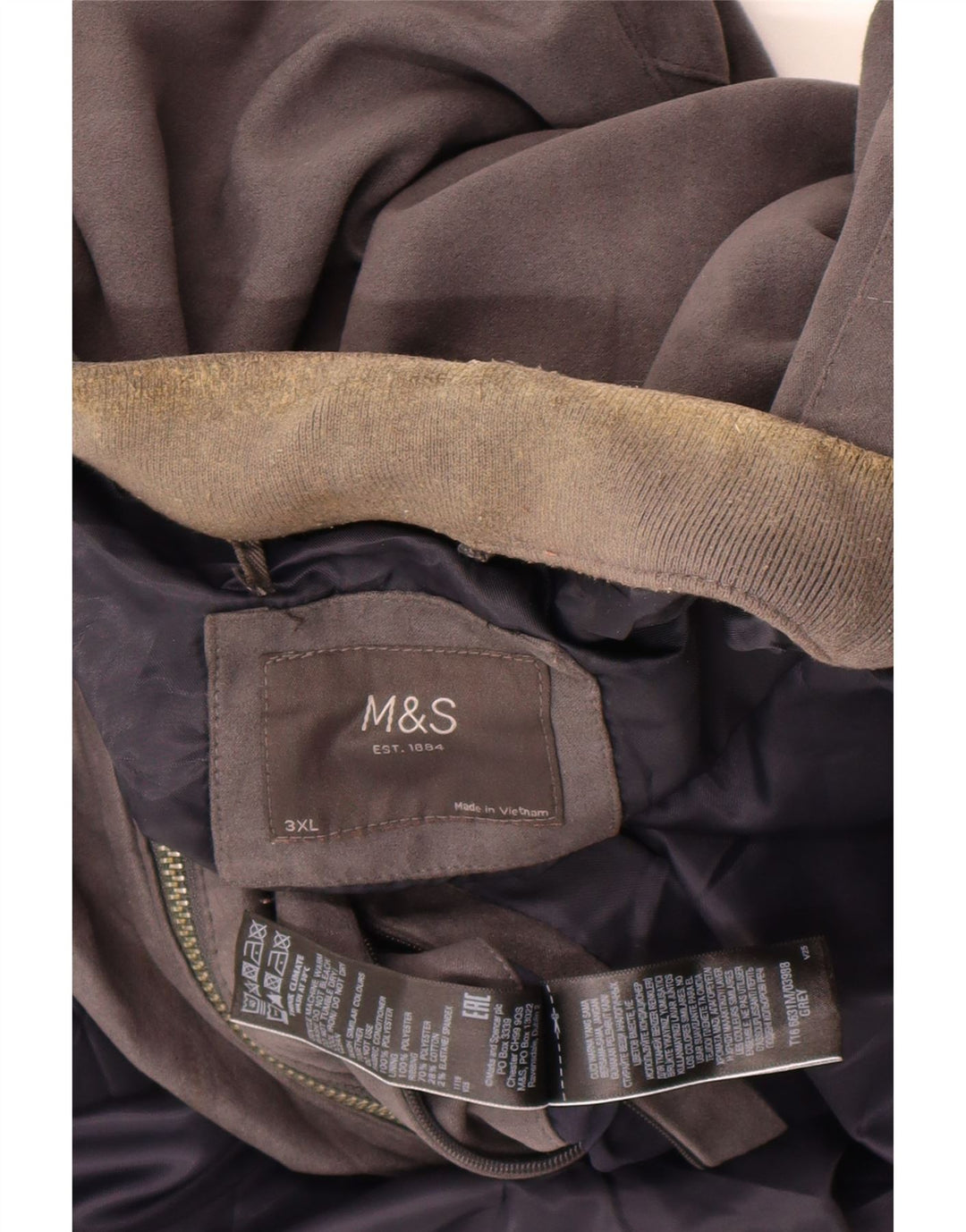 Giubbotto bomber da uomo Marks & Spencer UK 46 3XL Poliestere grigio