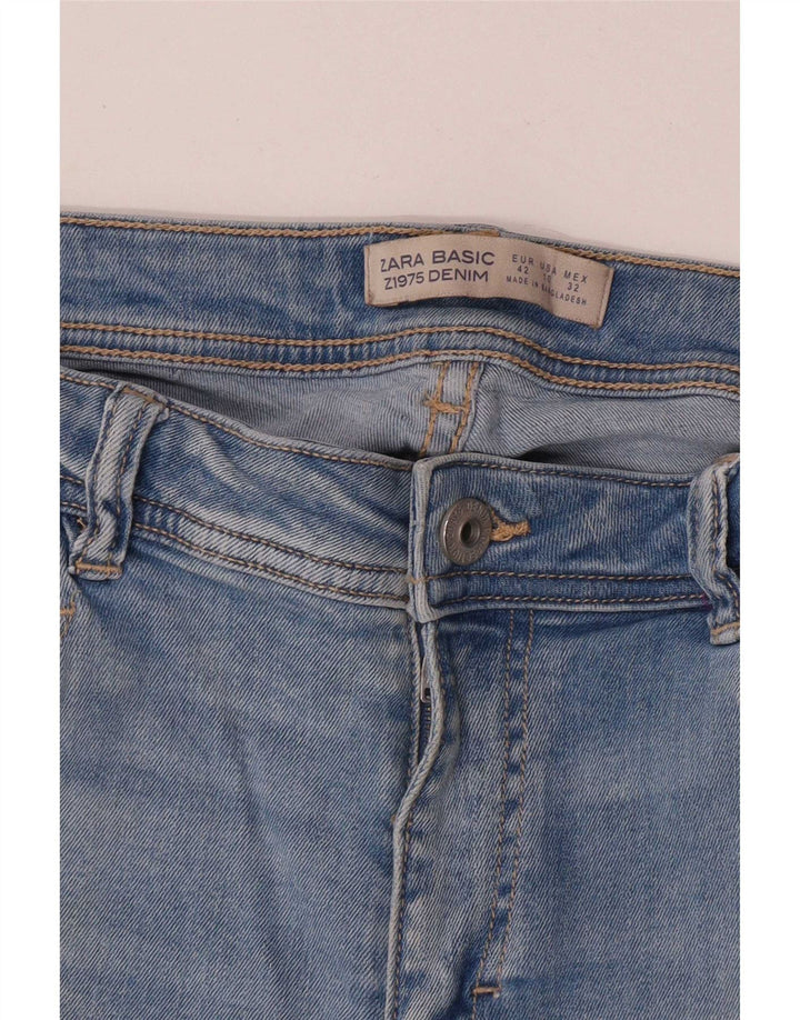 Jeans slim da donna Zara EU 42 Large W32 L27 Blu