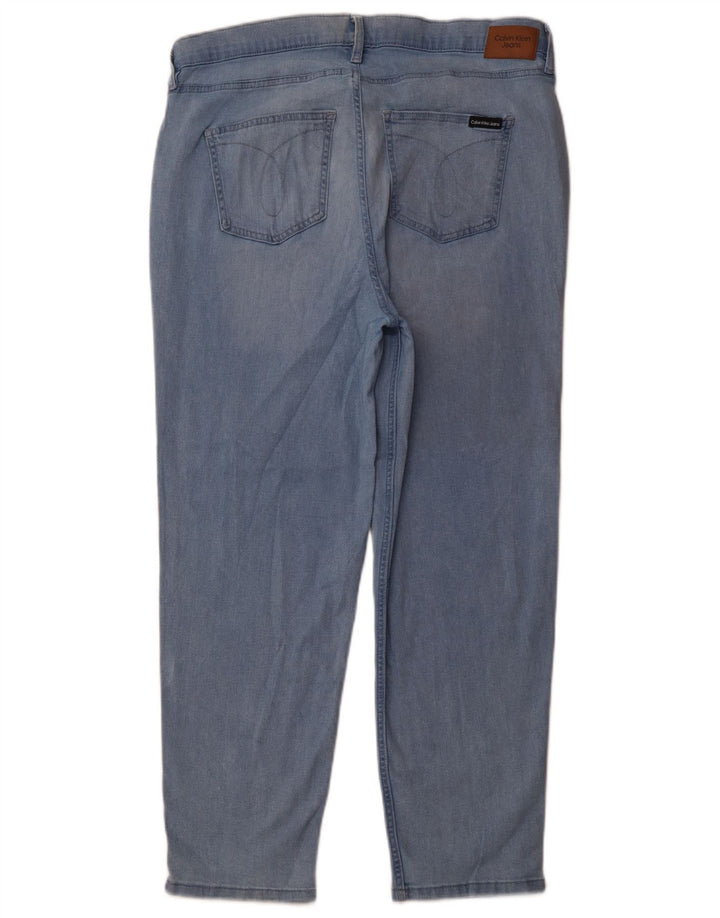 Jeans slim crop da donna Calvin Klein US 16 Large W33 L26 cotone blu