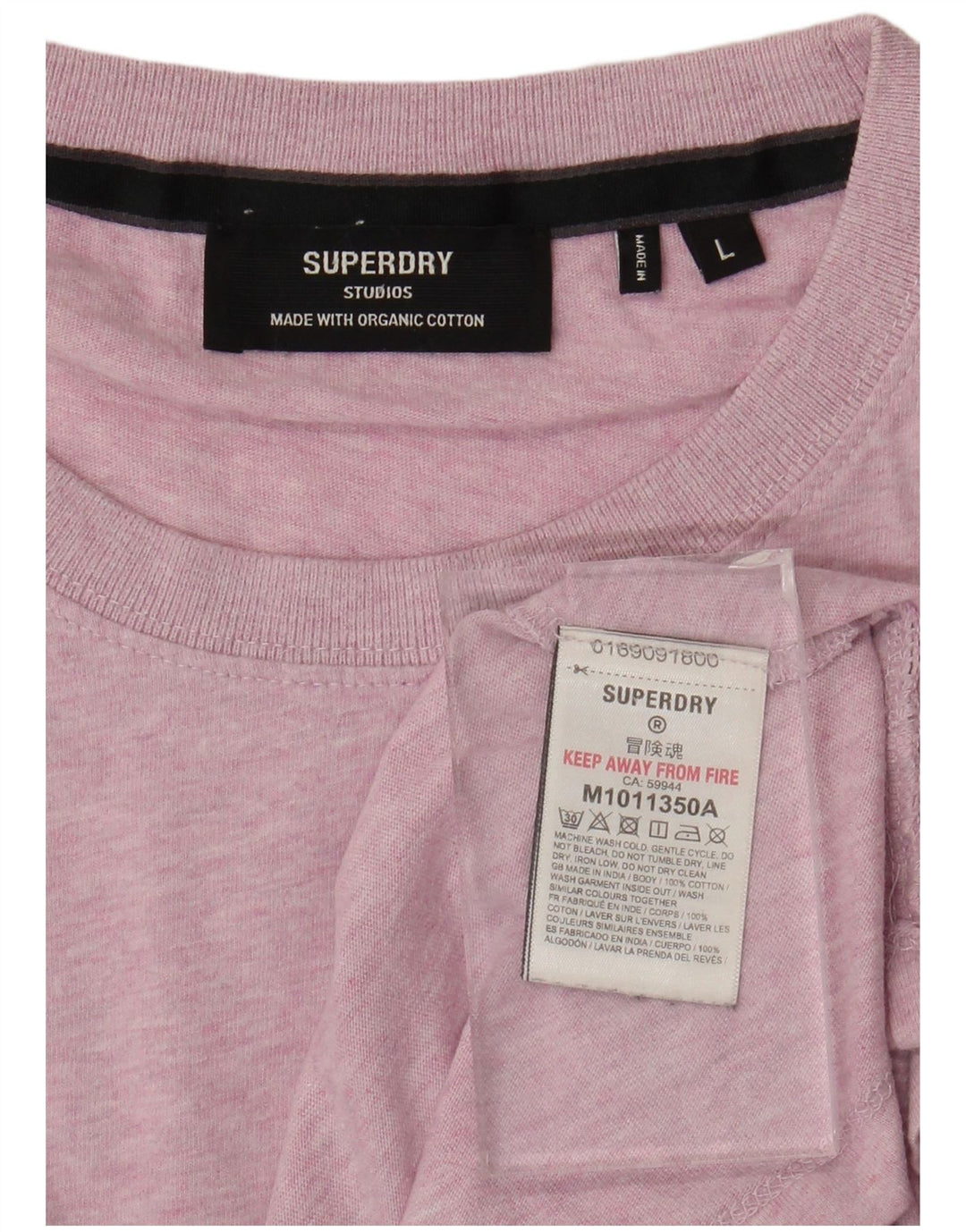 T-shirt da uomo SUPERDRY Top grande in cotone chiazzato rosa