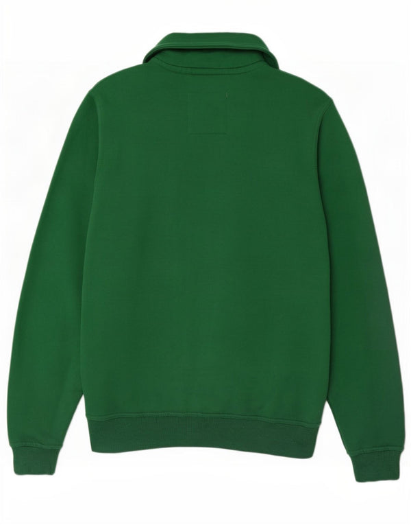 Crew Clothing Felpa con collo con zip da uomo Maglione XS Verde Cotone