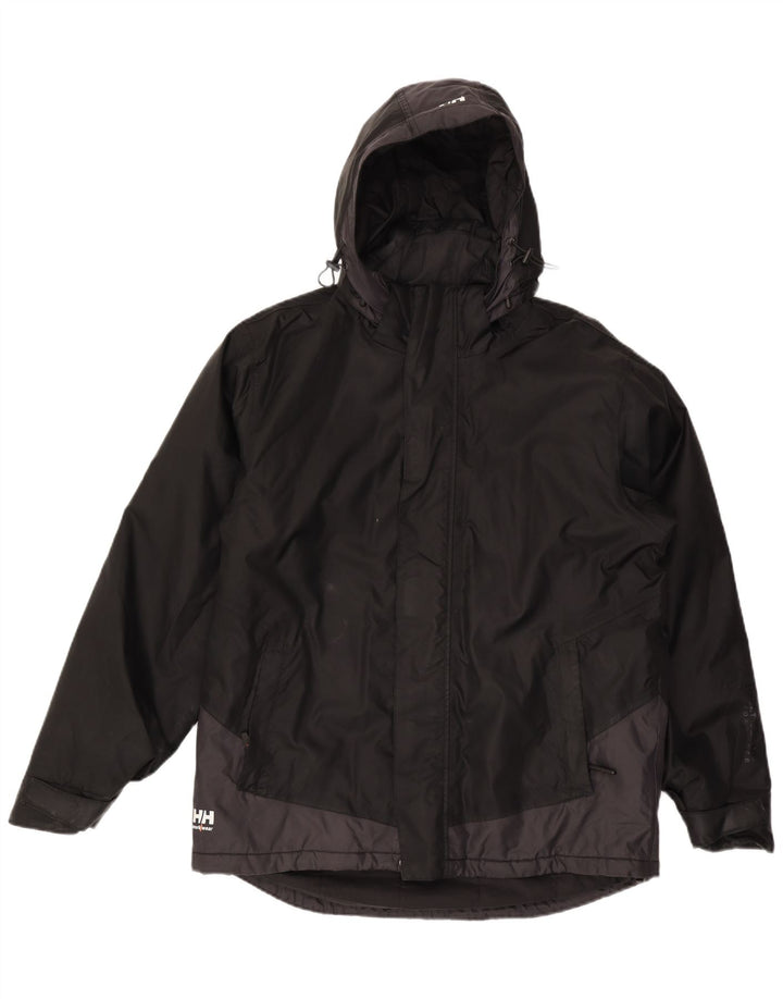 Giacca a vento con cappuccio da uomo Helly Hansen UK 40 Large Black Colourblock