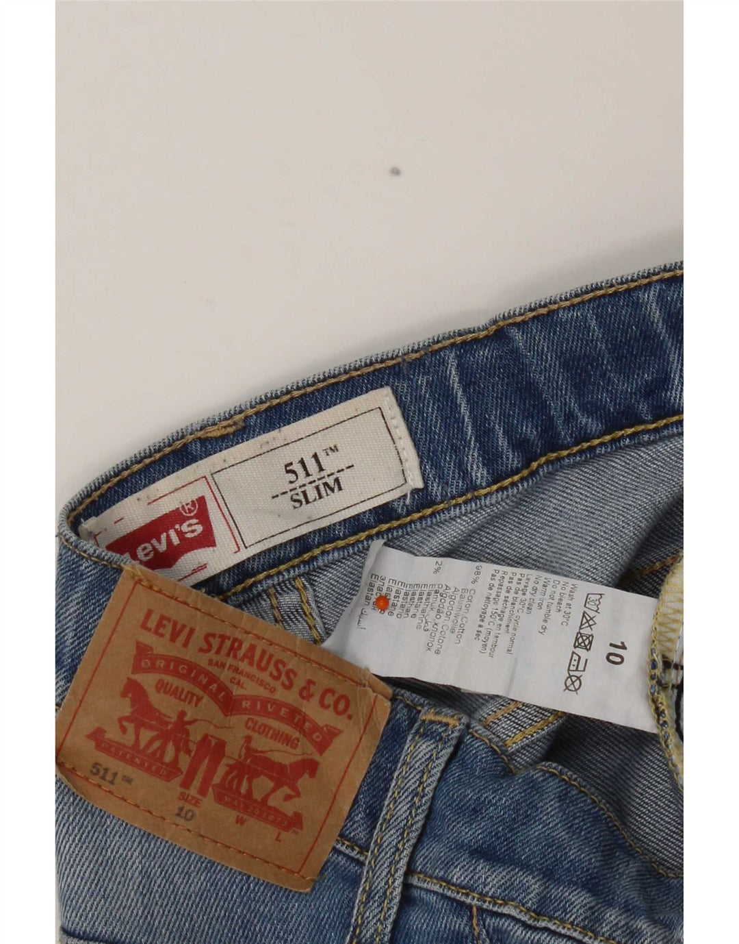 Levi's Ragazzi 511 Pantaloncini di jeans slim 9-10 anni W24 Cotone blu