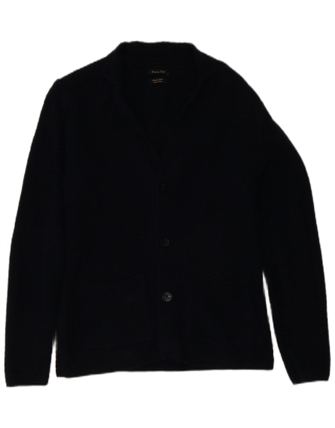 Maglione cardigan da uomo Massimo Dutti in cotone blu navy medio