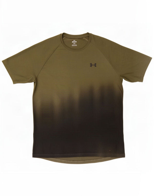Under Armour Mens T-Shirt Top Medium Green Tie Dye Polyester