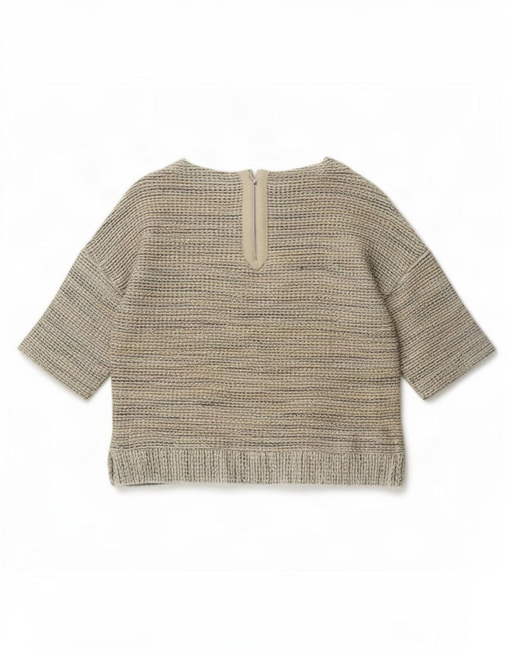 Massimo Dutti Camicetta oversize da donna Top UK 10 Piccolo cotone screziato beige