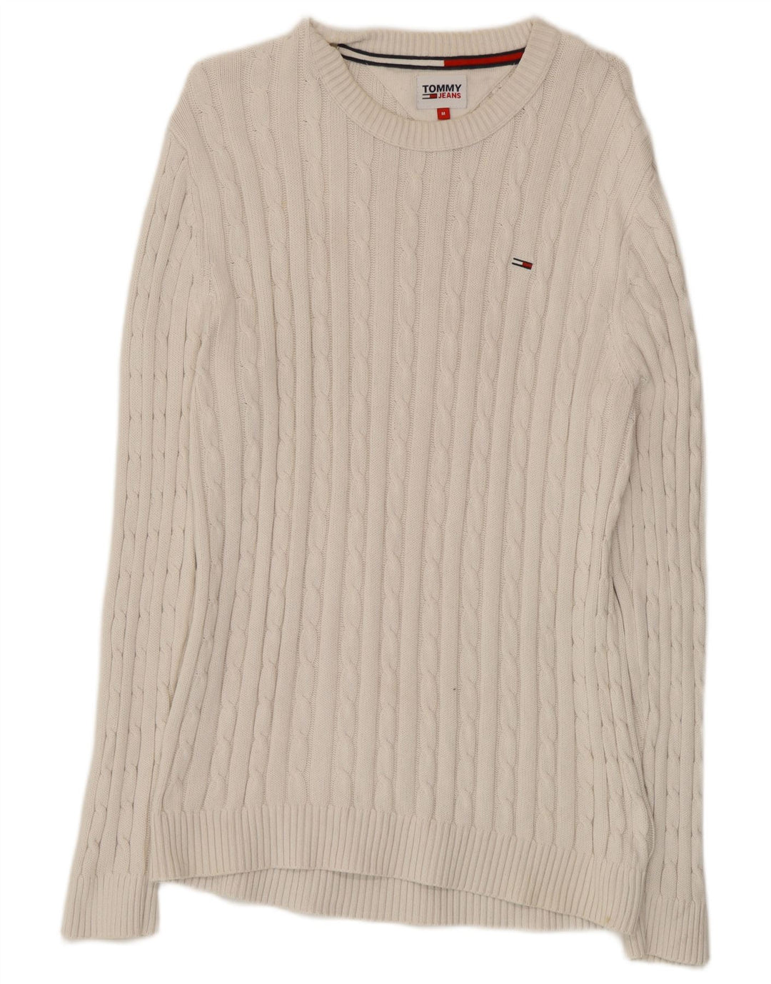 Maglione maglione girocollo da uomo Tommy Hilfiger cotone bianco medio