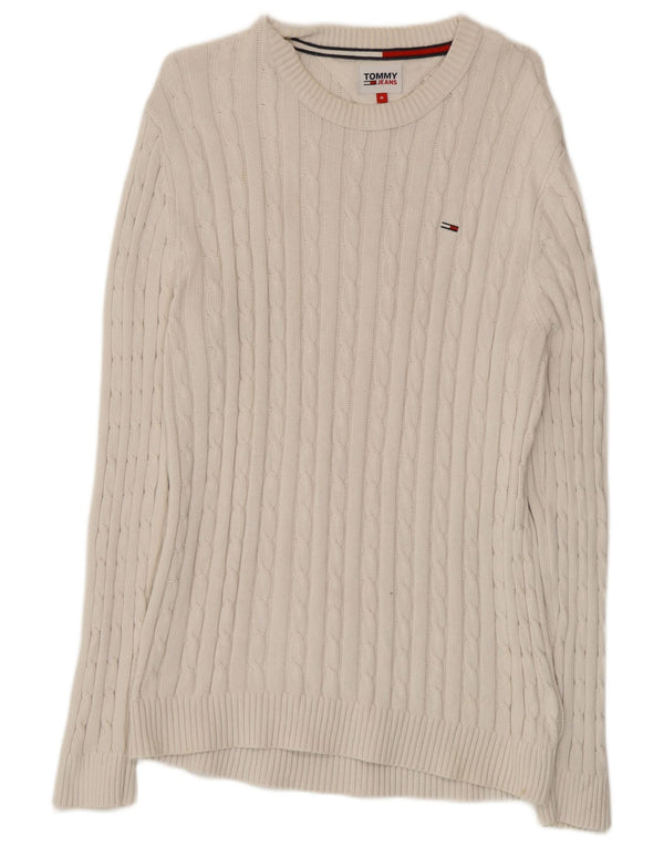 Maglione maglione girocollo da uomo Tommy Hilfiger cotone bianco medio