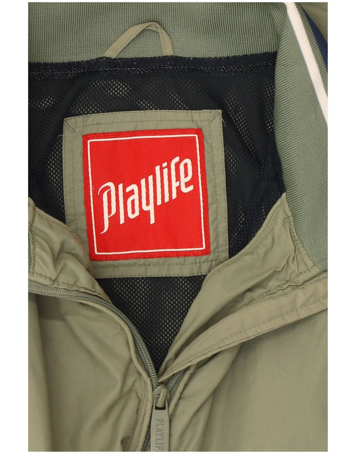 Giubbotto bomber con cappuccio da uomo Playlife UK 38 verde medio