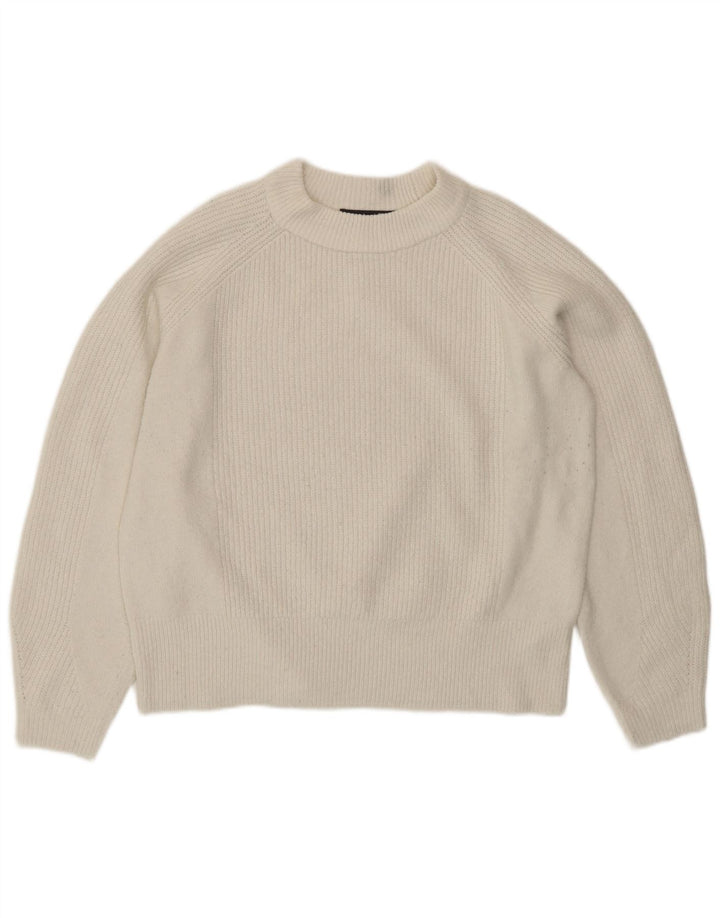 Maglione girocollo da donna Marks & Spencer UK 14 Acrilico bianco medio