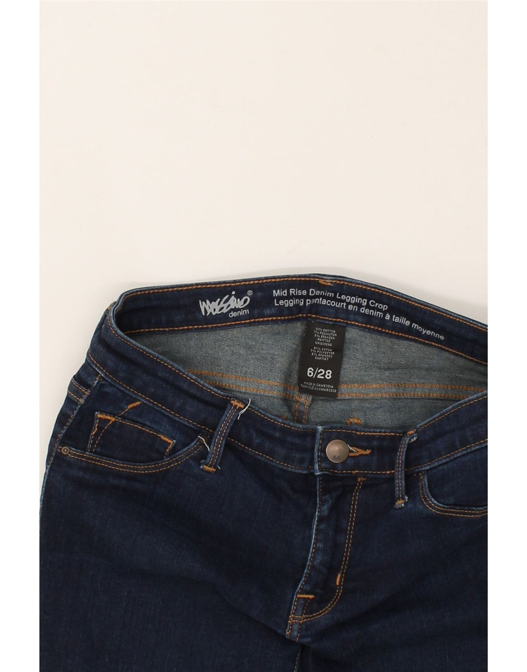 MOSSIMO Womens Mid Rise Legging Cropped Jeans US 6 Medium W28 L25  Blue Vintage Mossimo and Second-Hand Mossimo from Messina Hembry 