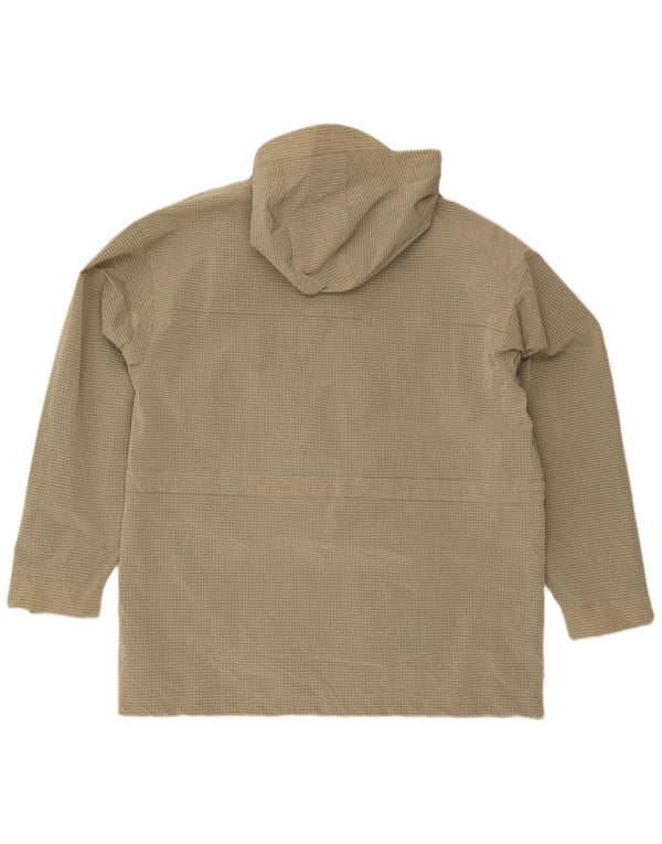 Element Giacca antipioggia da uomo con cappuccio UK 40 Large Beige Check Poliammide