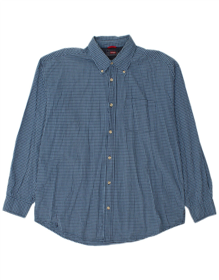 Camicia da uomo Wrangler in cotone a quadri grandi blu