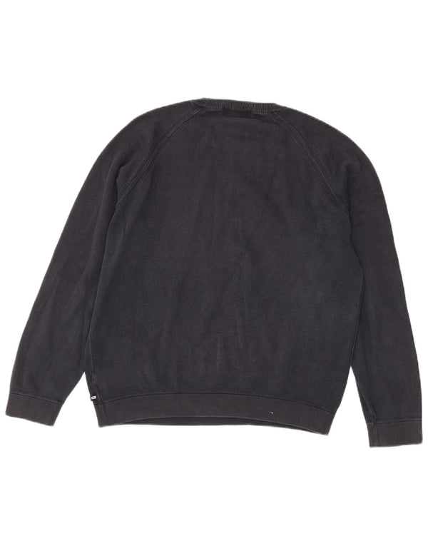 MARKS & SPENCER Felpa da uomo Blue Harbour Maglione piccolo cotone blu navy