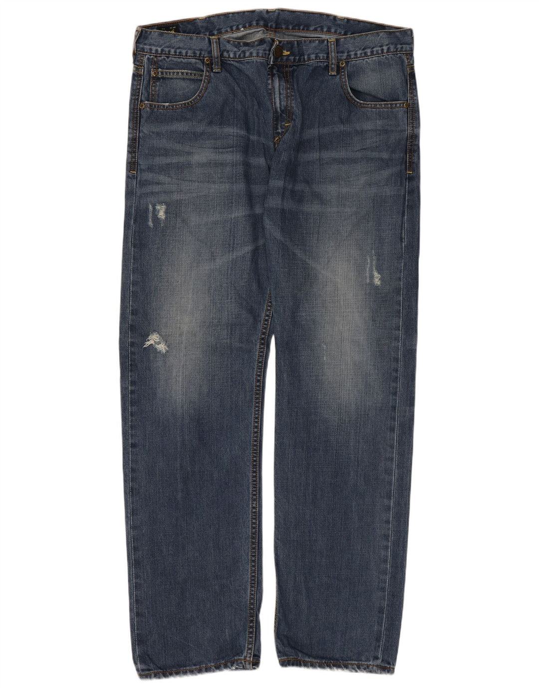 Jeans dritti invecchiati Lee Knox da uomo W38 L32 in cotone blu