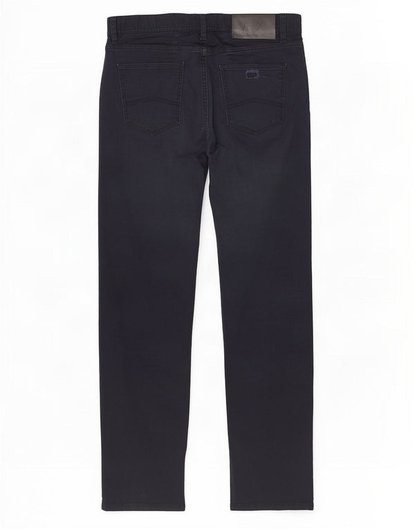 Armani Exchange Uomo Pantaloni casual dritti dalla vestibilità rilassata W32 L31 Blu Navy