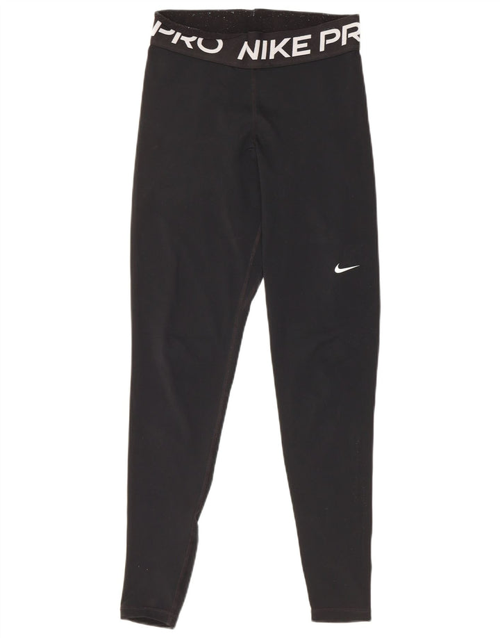 Leggings grafici Nike da donna piccoli in poliestere nero