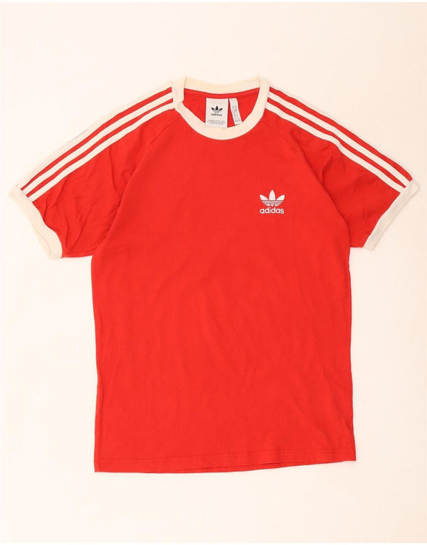 T-shirt da uomo Adidas Top in cotone rosso medio