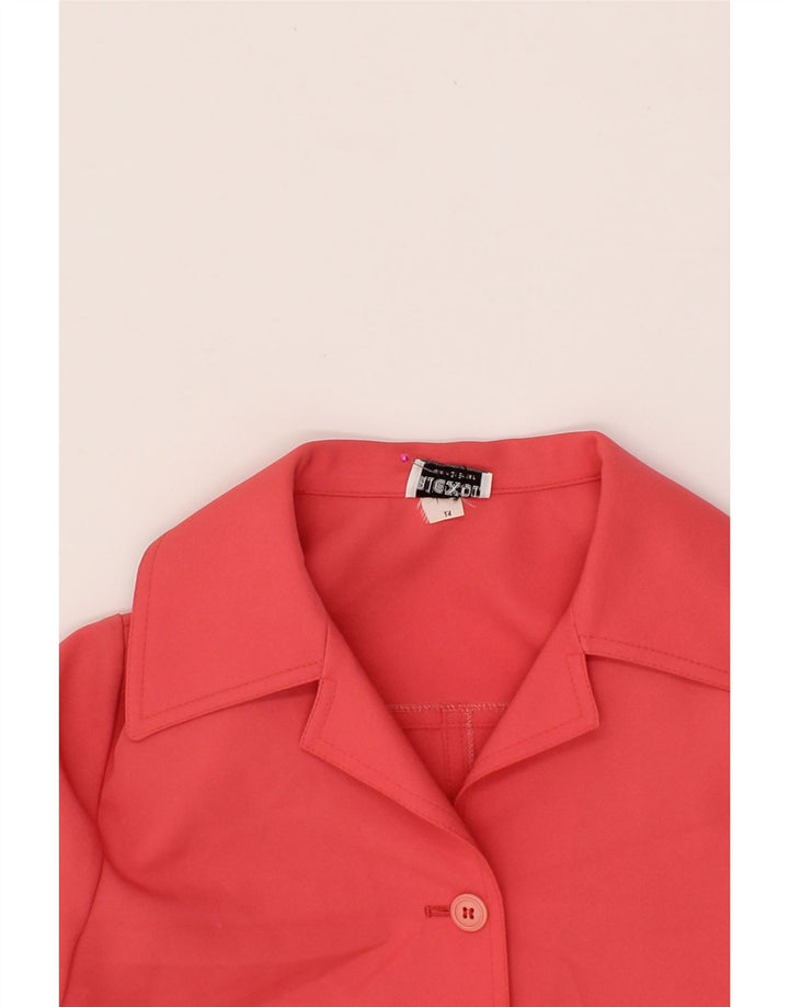 ALEXON Womens 4 Button Short Sleeve Blazer Jacket UK 14 Medium  Pink Vintage ALEXON and Second-Hand ALEXON from Messina Hembry 