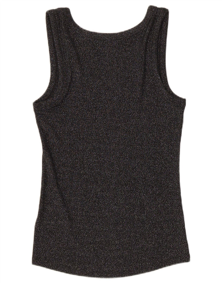 Canotta da donna Marks & Spencer UK 12 cotone medio nero screziato