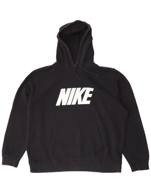 Felpa con cappuccio grafica Nike da uomo 2XL cotone nero