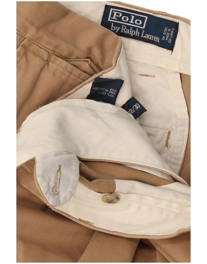 Pantaloni chino dritti da uomo Polo Ralph Lauren W38 L30 classico in cotone beige