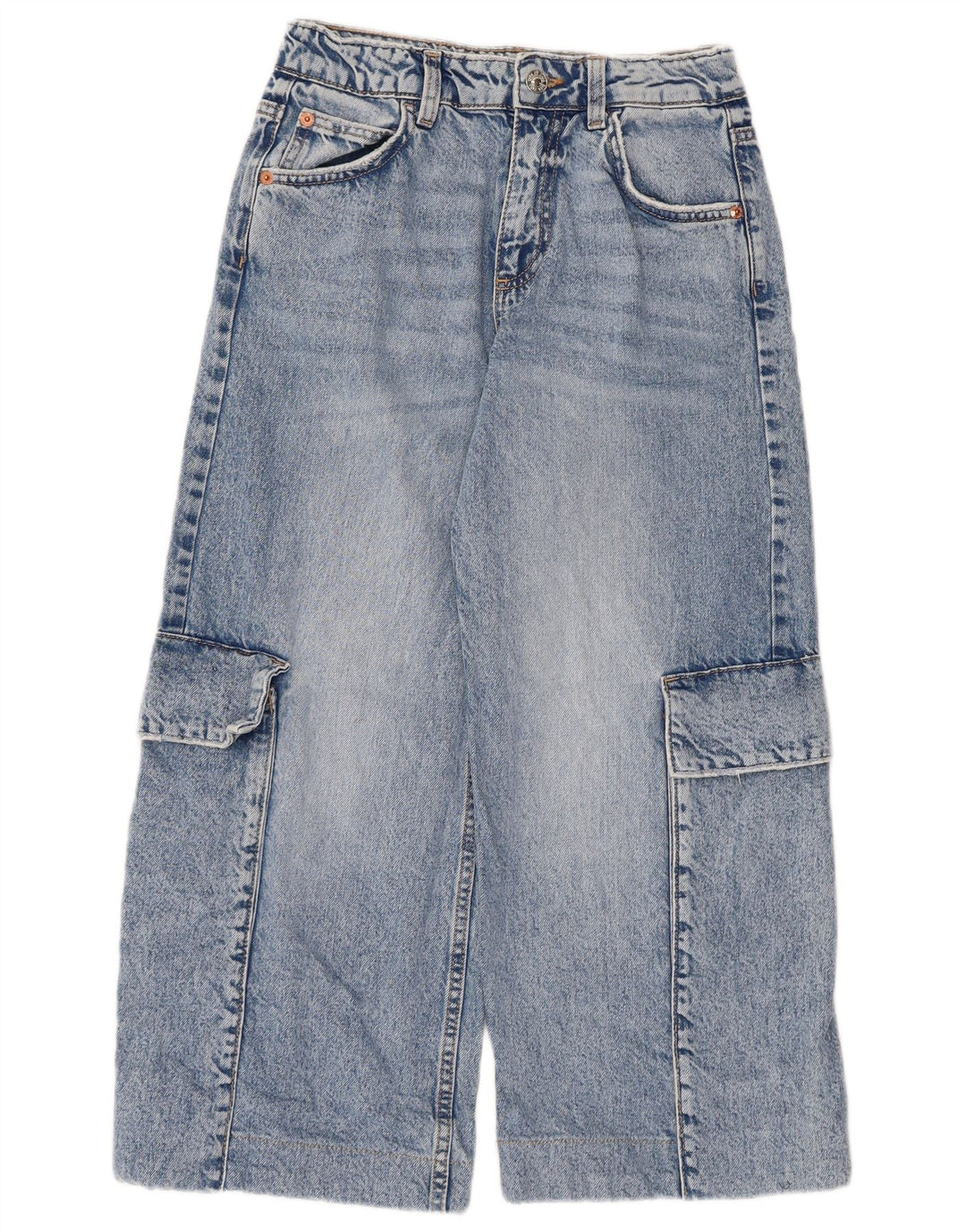 Jeans Zara per ragazzi Cargo Capri 13-14 anni W28 L22 Blu