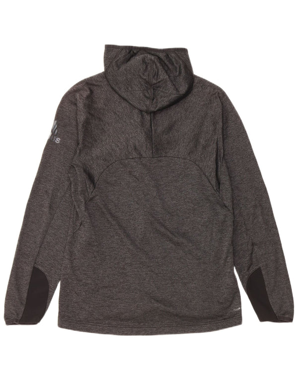 Adidas Mens Climalite Graphic Zip Hoodie Sweater Small Grey Colourblock