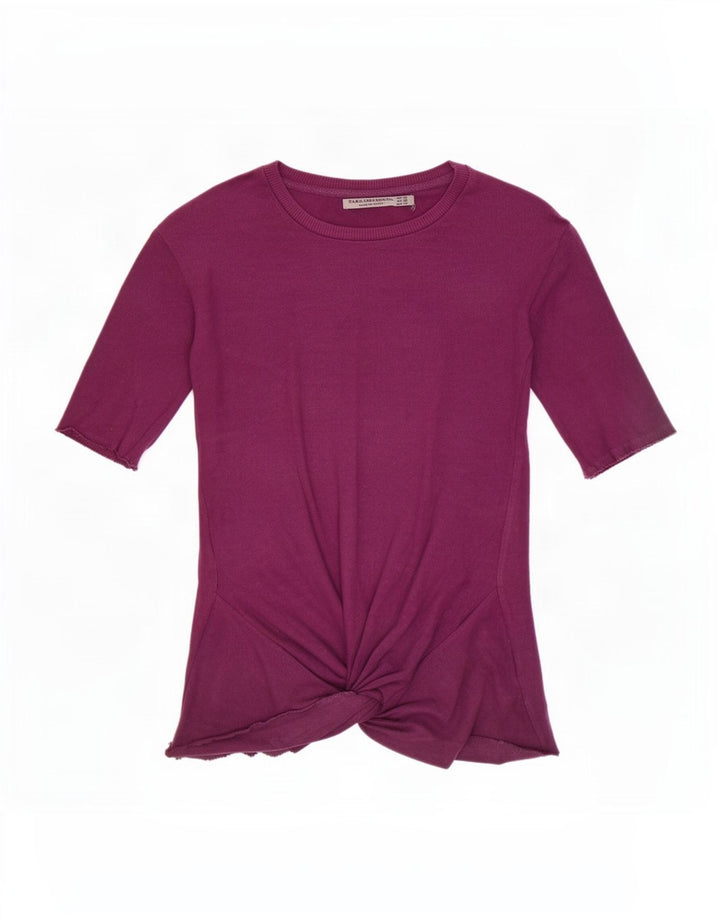 Top in camicetta da donna Zara UK 12 cotone viola medio