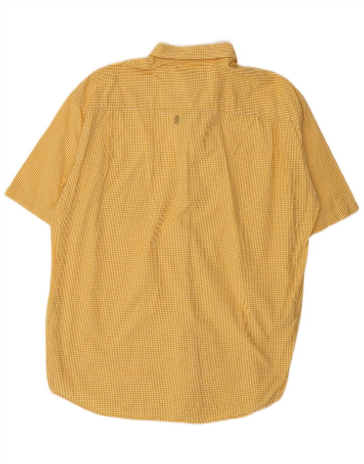 Camicia a maniche corte da uomo Dockers grande in cotone a quadretti giallo
