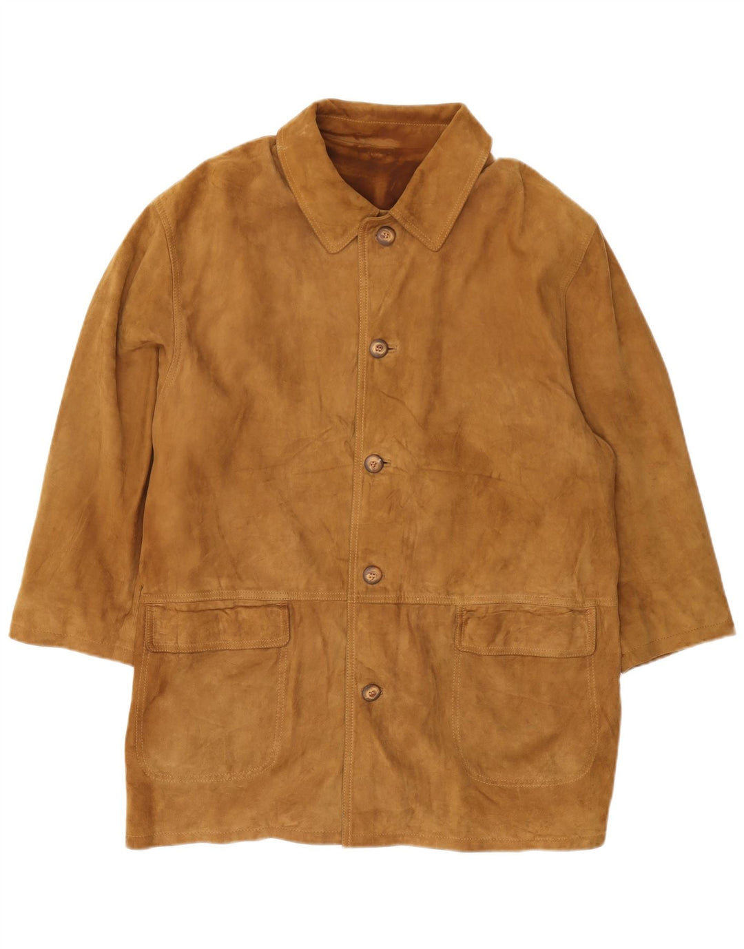 Soprabito vintage da uomo in pelle scamosciata IT 54 2XL in pelle marrone