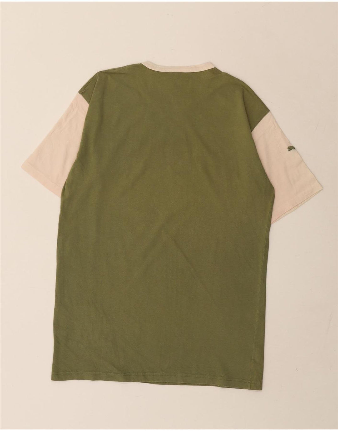T-shirt grafica da uomo Puma Top in cotone color block verde medio