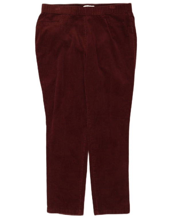 Pantaloni di velluto a coste da donna Marks & Spencer UK 14 Large W34 L26 Borgogna