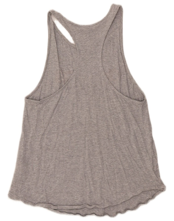 Canotta grafica da donna Adidas UK 12/14 Cotone grigio medio