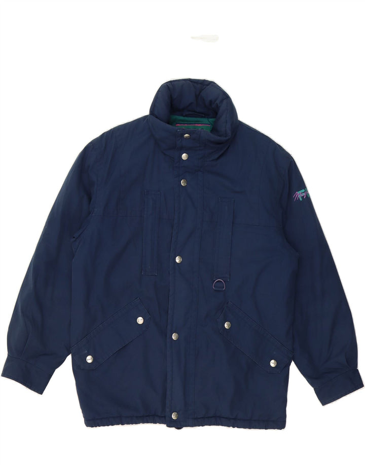 FILA Womens Hooded Windbreaker Jacket IT 44 Medium Navy Blue Polyester Vintage Fila and Second-Hand Fila from Messina Hembry 