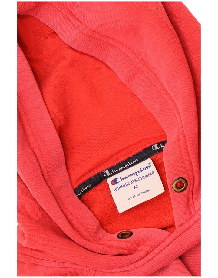 Maglione con cappuccio grafico da uomo Champion in cotone rosso medio