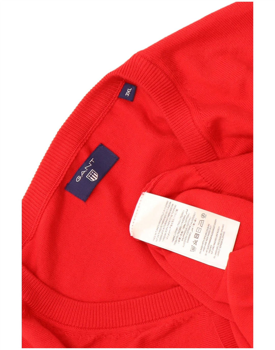 Maglione maglione con scollo a V da uomo Gant 3XL cotone rosso