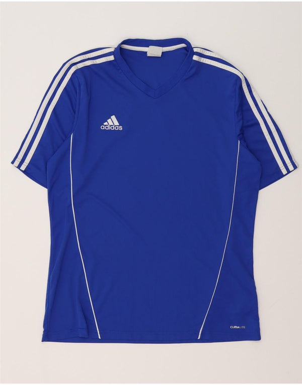 T-shirt ADIDAS da uomo Climalite Top grande blu in poliestere