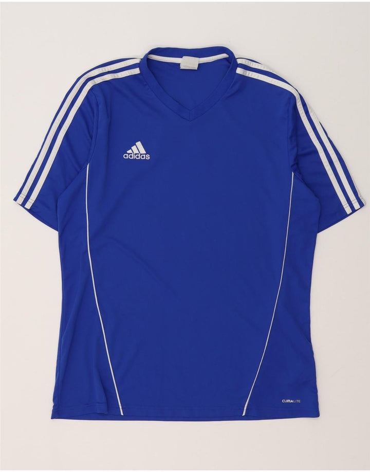 T-shirt ADIDAS da uomo Climalite Top grande blu in poliestere