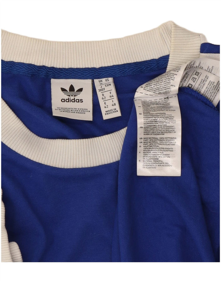 T-shirt da donna Adidas Top UK 16 grande cotone blu