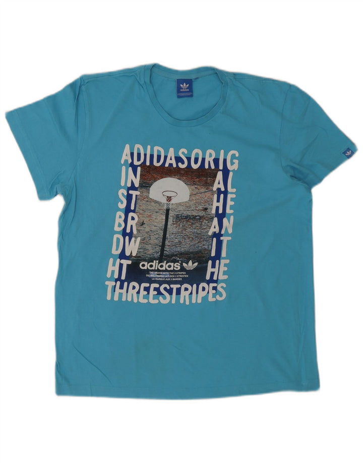 Maglietta grafica da uomo Adidas Top blu medio