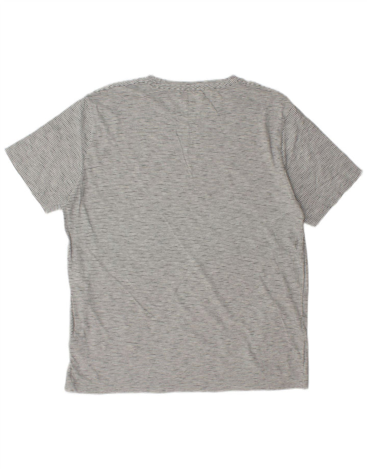 T-shirt da uomo All Saints Top XL in cotone a righe grigie