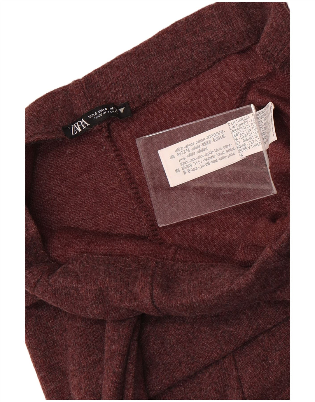 Pantaloni da tuta da donna ZARA UK 8 Small Maroon Poliestere