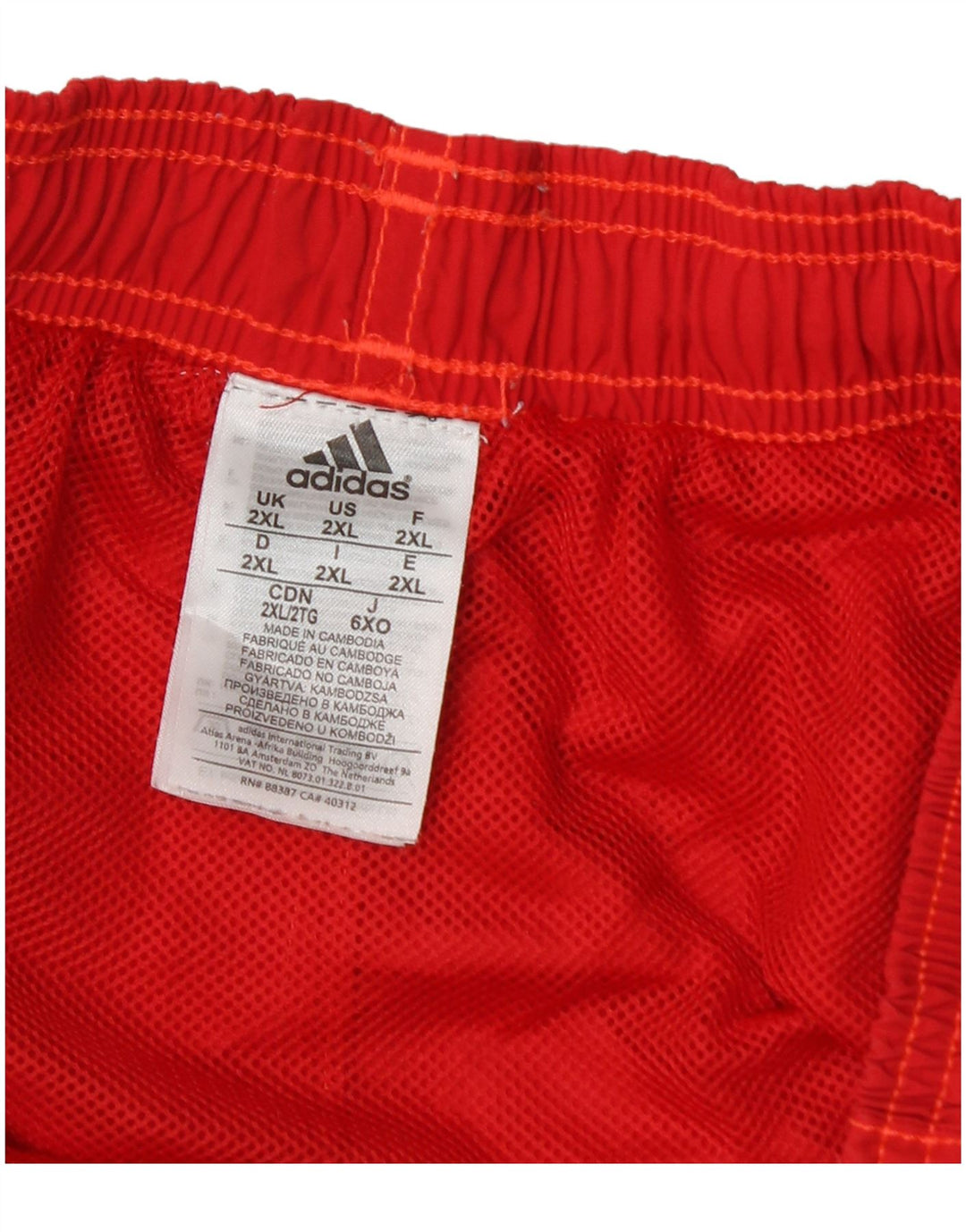 Pantaloncini sportivi Adidas da uomo 2XL rossi in poliammide